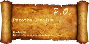 Pszotka Orsolya névjegykártya
